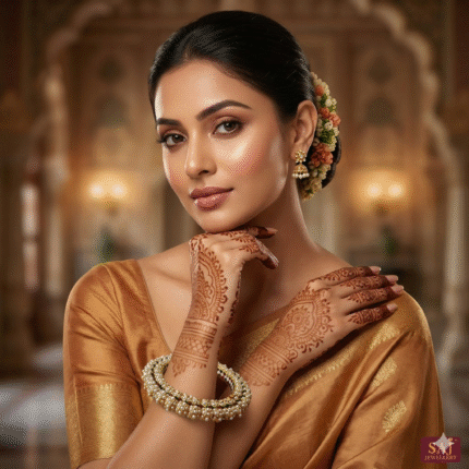 Elegant Multi-Layer Pearl Bangle | Traditional Gold Ethnic Jewellery