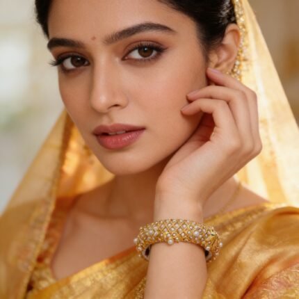 Elegant Gold & Pearl Bracelet for Women | Bridal & Festive Jewelry