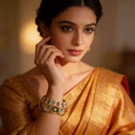 Designer Gold Kundan Bracelet for Women | Ethnic Bridal & Festive Wear