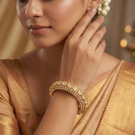 Elegant Pearl Gold Bracelet for Women | Traditional Ethnic Jewelry