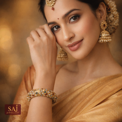 Multicolor Stone Gold Bangle for Women | Designer Ethnic Jewellery