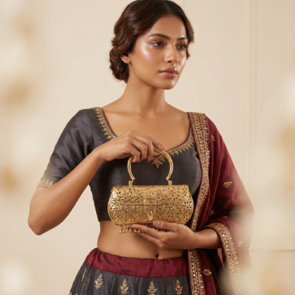 Gold Bridal Clutch | Designer Potli Wedding Handbag
